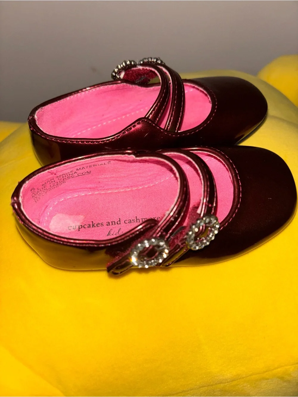 cupcakes & cashmere Metallic Berry Mary Jane Shoes with Pink Lining